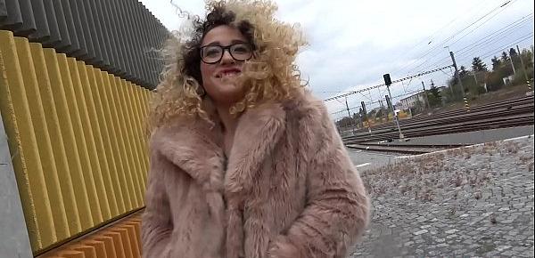  Public Agent Spanish shaven pussy fucked outdoors in public